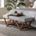 Baxton Studio Chenoa Japandi Light Grey Boucle Fabric and Walnut Brown Finished Wood Bench - BBT5472-Maya-Sky Grey/Walnut-Bench