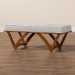 Baxton Studio Chenoa Japandi Light Grey Boucle Fabric and Walnut Brown Finished Wood Bench - BBT5472-Maya-Sky Grey/Walnut-Bench