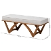 Baxton Studio Chenoa Japandi Light Grey Boucle Fabric and Walnut Brown Finished Wood Bench - BBT5472-Maya-Sky Grey/Walnut-Bench