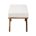 Baxton Studio Orella Japandi Cream Boucle Fabric and Walnut Brown Finished Wood Bench - BBT5473-Maya-Cream/Walnut-Bench