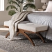 Baxton Studio Orella Japandi Cream Boucle Fabric and Walnut Brown Finished Wood Bench - BBT5473-Maya-Cream/Walnut-Bench