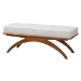 Baxton Studio Orella Japandi Light Grey Boucle Fabric and Walnut Brown Finished Wood Bench