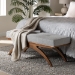 Baxton Studio Orella Japandi Light Grey Boucle Fabric and Walnut Brown Finished Wood Bench - BBT5473-Maya-Sky Grey/Walnut-Bench