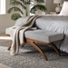 Baxton Studio Orella Japandi Light Grey Boucle Fabric and Walnut Brown Finished Wood Bench - BBT5473-Maya-Sky Grey/Walnut-Bench