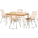 Baxton Studio Manhattan Modern Bohemian Rattan and Natural Oak Finished Wood 5-Piece Dining Set - KYG001C-Natural-5PC Dining Set