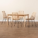 Baxton Studio Manhattan Modern Bohemian Rattan and Natural Oak Finished Wood 5-Piece Dining Set - KYG001C-Natural-5PC Dining Set