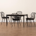 Baxton Studio Sabelle Modern Bohemian Black Finished Wood and Rattan 5-Piece Dining Set - KYG002C-Black-5PC Dining Set