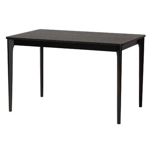 Baxton Studio Sherwin Mid-Century Modern Black Finished Wood Dining Table