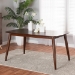 Baxton Studio Flora Mid-Century Modern Walnut Brown Finished Wood Dining Table - Flora-Walnut/Crown Cut Veneer-DT