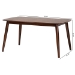 Baxton Studio Flora Mid-Century Modern Walnut Brown Finished Wood Dining Table - Flora-Walnut/Crown Cut Veneer-DT