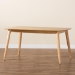 Baxton Studio Flora Mid-Century Modern Natural Oak Finished Wood Dining Table - Flora-Natural Oak-DT