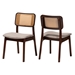 Baxton Studio Dannon Mid-Century Modern Grey Fabric and Walnut Brown Finished Wood 2-Piece Dining Chair Set