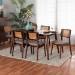 Baxton Studio Dannon Mid-Century Modern Grey Fabric and Walnut Brown Finished Wood 7-Piece Dining Set - CS001C-Walnut/Light Grey-7PC Dining Set