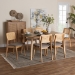 Baxton Studio Dannon Mid-Century Modern Grey Fabric and Natural Oak Finished Wood 7-Piece Dining Set - CS001C-Natural Oak/Light Grey-7PC Dining Set