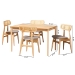 Baxton Studio Tarana Mid-Century Modern Grey Fabric and Natural Oak Finished Wood 5-Piece Dining Set - CS002C-Natural Oak/Light Grey-5PC Dining Set