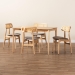 Baxton Studio Tarana Mid-Century Modern Grey Fabric and Natural Oak Finished Wood 5-Piece Dining Set - CS002C-Natural Oak/Light Grey-5PC Dining Set