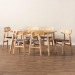 Baxton Studio Tarana Mid-Century Modern Grey Fabric and Natural Oak Finished Wood 7-Piece Dining Set - CS002C-Natural Oak/Light Grey-7PC Dining Set