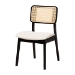 Baxton Studio Dannon Mid-Century Modern Cream Fabric and Black Finished Wood 5-Piece Dining Set - CS001C-Black/Cream-5PC Dining Set