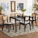 Baxton Studio Dannon Mid-Century Modern Cream Fabric and Black Finished Wood 5-Piece Dining Set - CS001C-Black/Cream-5PC Dining Set