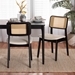 Baxton Studio Dannon Mid-Century Modern Cream Fabric and Black Finished Wood Dining Chair - CS001C-Black/Cream-DC-2PK