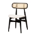Baxton Studio Tarana Mid-Century Modern Cream Fabric and Black Finished Wood 5-Piece Dining Set - CS002C-Black/Cream-5PC Dining Set