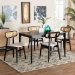Baxton Studio Tarana Mid-Century Modern Cream Fabric and Black Finished Wood 5-Piece Dining Set - CS002C-Black/Cream-5PC Dining Set