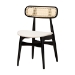Baxton Studio Tarana Mid-Century Modern Cream Fabric and Black Finished Wood 7-Piece Dining Set - CS002C-Black/Cream-7PC Dining Set