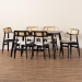 Baxton Studio Tarana Mid-Century Modern Cream Fabric and Black Finished Wood 7-Piece Dining Set - CS002C-Black/Cream-7PC Dining Set