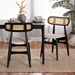Baxton Studio Tarana Mid-Century Modern Cream Fabric and Black Finished Wood Dining Chair - CS002C-Black/Cream-DC-2PK