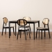 Baxton Studio Darrion Mid-Century Modern Cream Fabric and Black Finished Wood 5-Piece Dining Set - CS004C-Black/Cream-5PC Dining Set