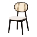 Baxton Studio Darrion Mid-Century Modern Cream Fabric and Black Finished Wood 7-Piece Dining Set - CS004C-Black/Cream-7PC Dining Set