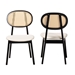 Baxton Studio Darrion Mid-Century Modern Cream Fabric and Black Finished Wood Dining Chair - CS004C-Black/Cream-DC-2PK