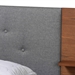 Baxton Studio Eliana Mid-Century Modern Transitional Grey Fabric and Ash Walnut Finished Wood King Size Platform Storage Bed with Built-In Nightstands - MG0086-Dark Grey/Ash Walnut-King