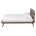 Baxton Studio Irina Mid-Century Modern Grey Fabric and Ash Walnut Finished Wood King Size Platform Bed - MG00874-Dark Grey/Ash Walnut-King
