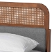 Baxton Studio Irina Mid-Century Modern Grey Fabric and Ash Walnut Finished Wood King Size Platform Bed - MG00874-Dark Grey/Ash Walnut-King