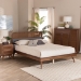 Baxton Studio Irina Mid-Century Modern Grey Fabric and Ash Walnut Finished Wood King Size Platform Bed - MG00874-Dark Grey/Ash Walnut-King