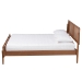 Baxton Studio Gardwin Mid-Century Modern Ash Walnut Finished Wood Queen Size Platform Bed - MG0089-Ash Walnut Rattan-Queen