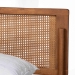 Baxton Studio Gardwin Mid-Century Modern Ash Walnut Finished Wood Queen Size Platform Bed - MG0089-Ash Walnut Rattan-Queen