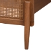 Baxton Studio Gardwin Mid-Century Modern Ash Walnut Finished Wood Queen Size Platform Bed - MG0089-Ash Walnut Rattan-Queen