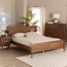 Baxton Studio Gardwin Mid-Century Modern Ash Walnut Finished Wood Queen Size Platform Bed - MG0089-Ash Walnut Rattan-Queen