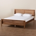 Baxton Studio Gardwin Mid-Century Modern Ash Walnut Finished Wood King Size Platform Bed - MG0089-Ash Walnut Rattan-King