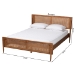 Baxton Studio Gardwin Mid-Century Modern Ash Walnut Finished Wood Queen Size Platform Bed - MG0089-Ash Walnut Rattan-Queen