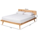 Baxton Studio Joaquin Modern Japandi Rustic Brown Finished Wood Full Size Platform Bed - SW8523-Rustic Brown-Full