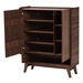Baxton Studio Paricia Mid-Century Modern Walnut Brown Finished Wood Shoe Cabinet - SESC70340WI-CLB-Shoe Cabinet