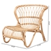 bali & pari Alaya Modern Bohemian Natural Brown Rattan Accent Chair - DC151019-Rattan-CC