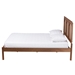 Baxton Studio Blossom Classic and Traditional Ash Walnut Finished Wood and Rattan Queen Size Platform Bed - MG0084-Ash Walnut Rattan-Queen