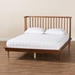 Baxton Studio Flint Mid-Century Modern Ash Walnut Finished Wood Queen Size Platform Bed - MG0092-Ash Walnut-Queen