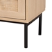 Baxton Studio Sherwin Mid-Century Modern Light Brown and Black 2-Drawer End Table with Woven Rattan Accent - SR221173-Wooden/Rattan-ET