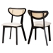 Baxton Studio Dannell Mid-Century Modern Cream Fabric and Black Finished Wood 2-Piece Dining Chair Set