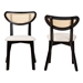 Baxton Studio Dannell Mid-Century Modern Cream Fabric and Black Finished Wood 2-Piece Dining Chair Set - CS003C-Black/Cream-DC-2PK